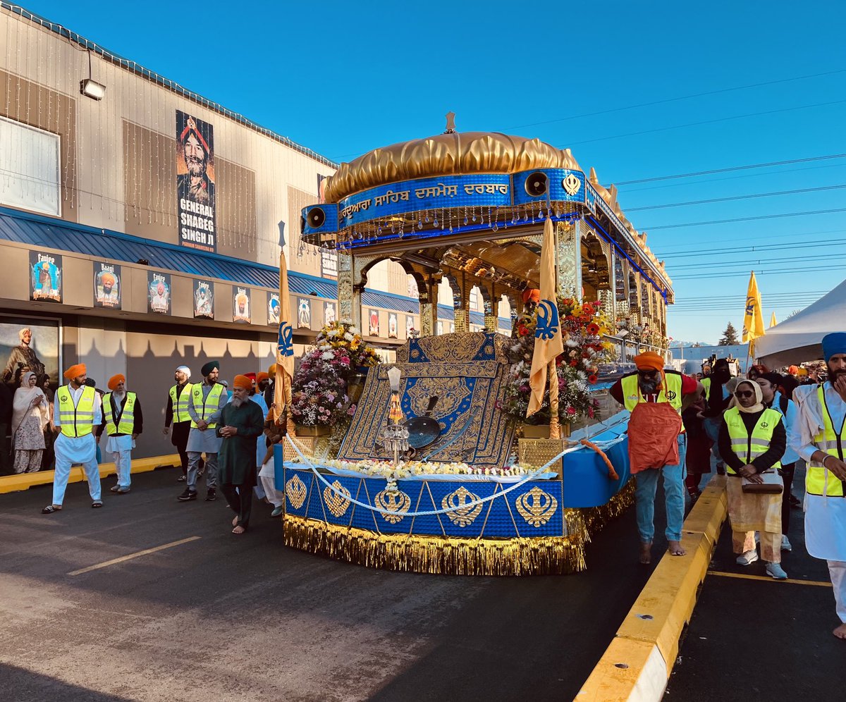 The main float of the Surrey Vaisakhi Parade arrives in front of the Gurdwara, festivities will be underway by 9:30 for the 2024 event