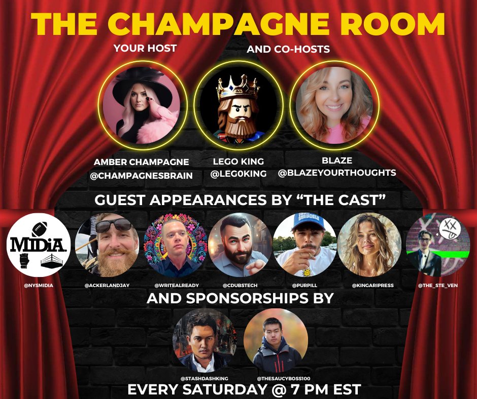 TONIGHT @ 7pm EST The Champagne Room Comedy Improv Will you be coming? 👀