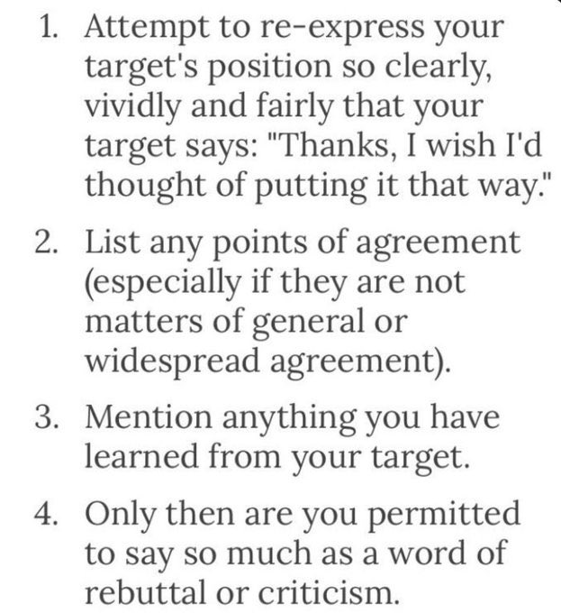 Dennett's Rules for engaging and then providing an alternative to someone else's claim or argument: