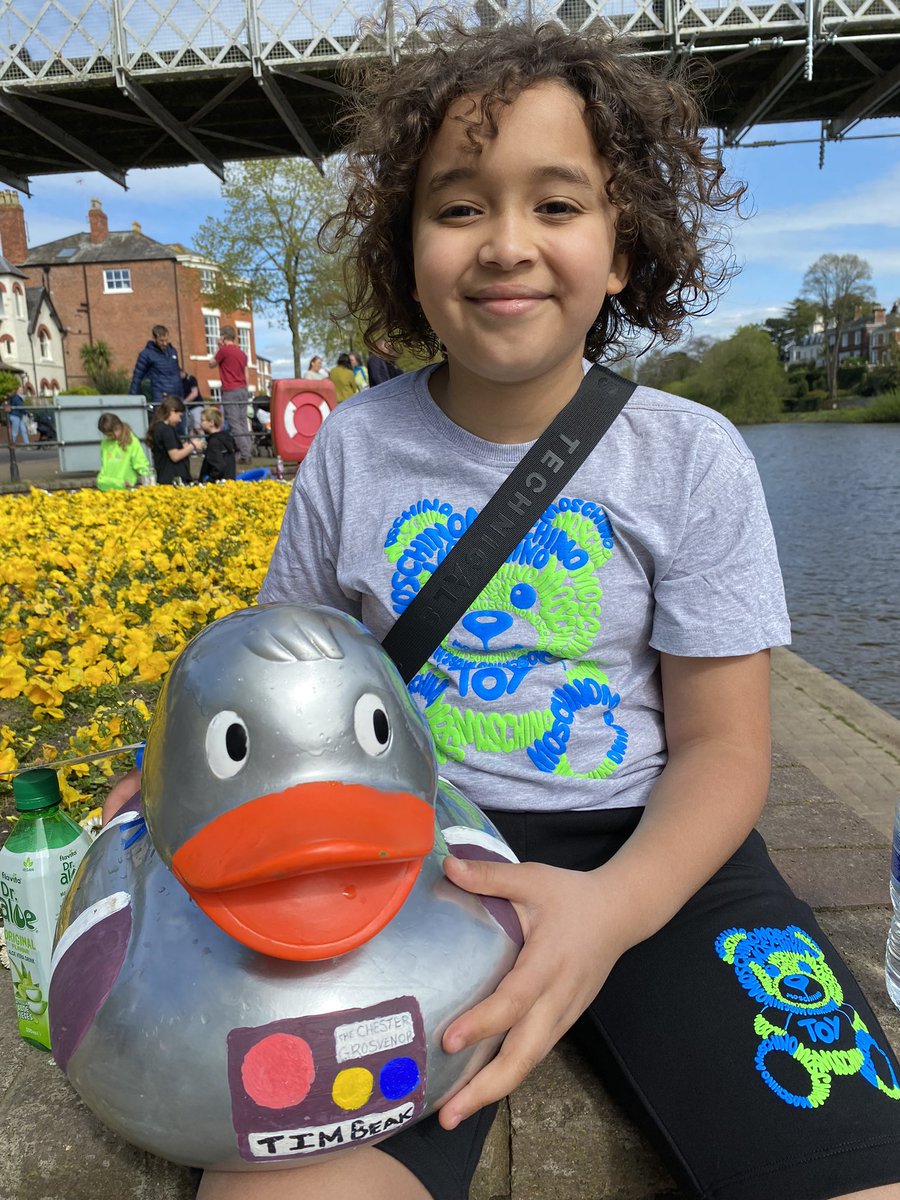 Sadly, Tim Beak the GPA entry to the Chester duck race (sponsored by @TheGrosvenor ) did not win, possibly because our jet pack fell off in the early stages, but we had lots of fun trying. @NWATrust @COCHfundraising