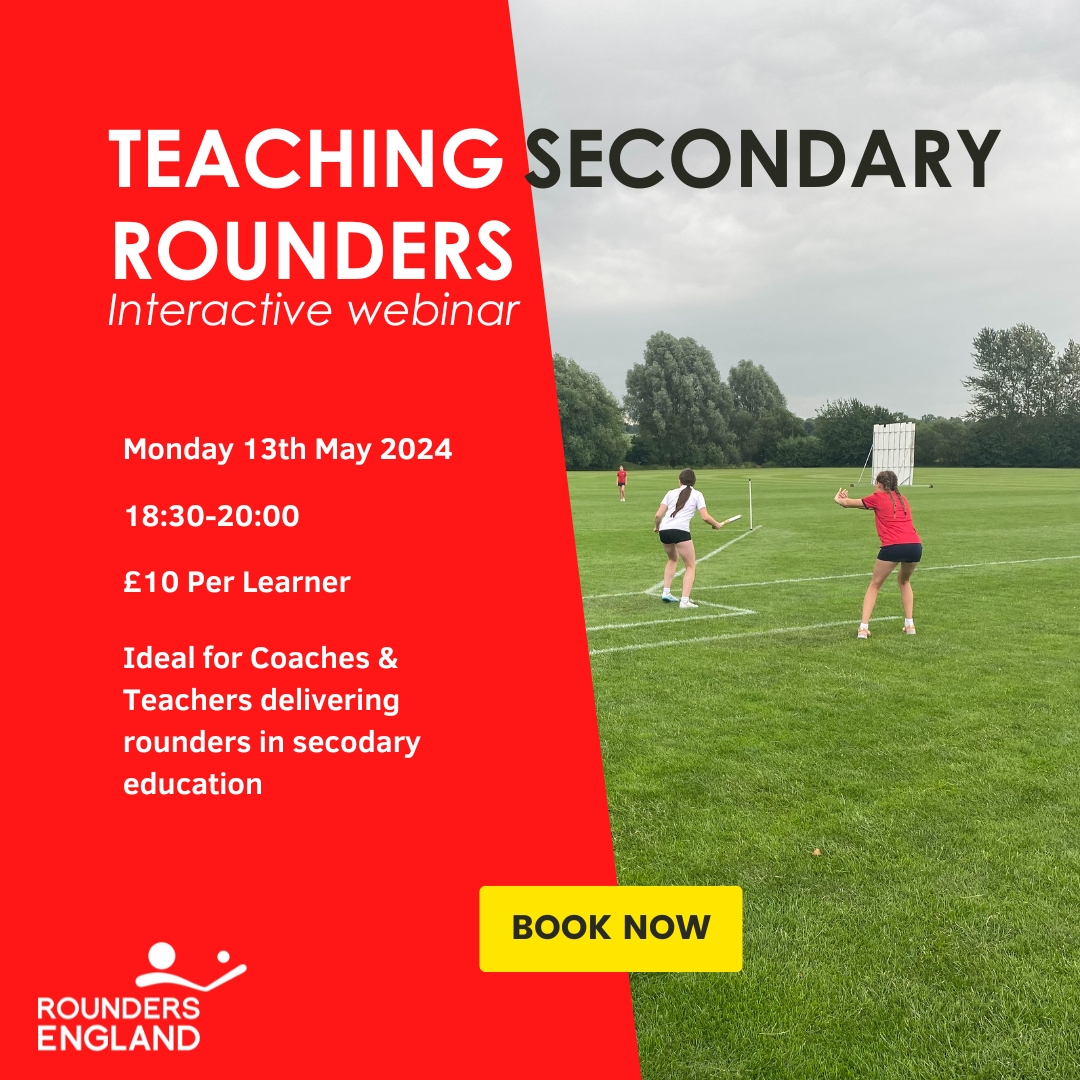 Want to upskill your teaching this summer? Join us for our Teaching Secondary Rounder webinar to learn the rules, tactics and lesson plans to uplift your teaching this summer🤩 Book your place today👉️ bit.ly/TeachingSecond… #Rounders #Teaching