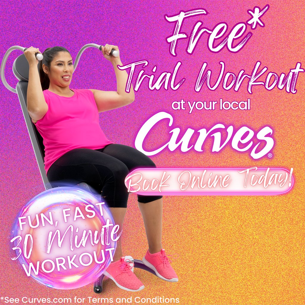 🎉 Take charge of your fitness journey with Curves! ✨ Start with a FREE* Trial Workout and discover the incredible benefits of our program. Reserve your spot now at curves.com/get-started #CurvesStrong #FitnessGoals *See Curves.com for terms and conditions.