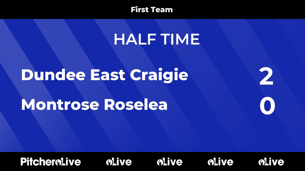HALF TIME: Dundee East Craigie 2 - 0 Montrose Roselea #DUNMON #Pitchero pitchero.com/clubs/montrose…