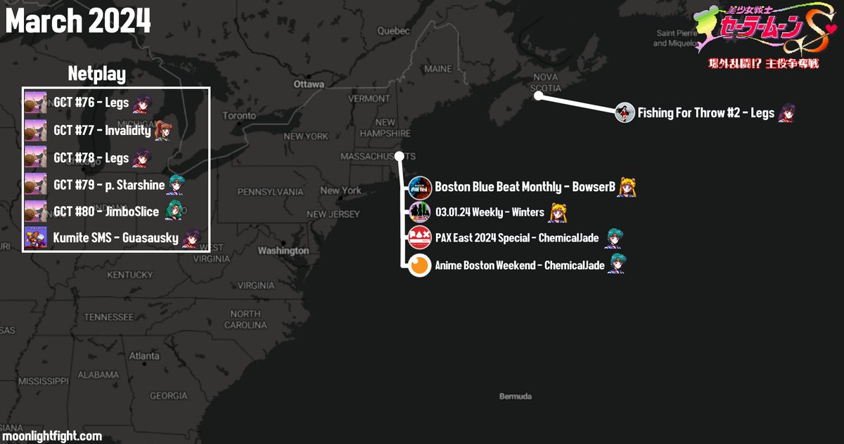 Last month in SMS (March 2024)
(Vods at bottom of thread)

1) BowserB 🌙wins the 'Boston Blue Beat' monthly over ohnoitsnathan 🫧 and FujoshiGaming 🥥

2) ChemicalJade 🫧 wins 'PAXEast 2024 special' over ohnoitsnathan🫧 and valcion🐍