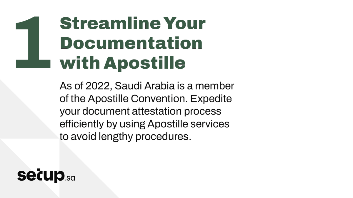 setupsa_sa's tweet photo. Launching your venture in Saudi Arabia? Here are some tips for your consideration for an easy and seamless incorporation. 

 #BusinessRegistration #BusinessInSaudi #Apostille #BusinessSetup #Consulting

Follow https://t.co/0nxgo3GUzS for more tips on Business registration. https://t.co/dJ3ZQySSyz