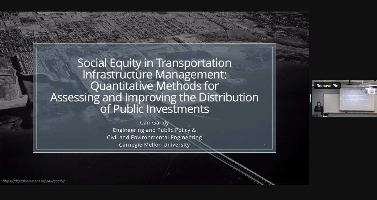 Congrats to new @CMU_EPP & @CMU_CEE PhD- Capt. Cari Gandy (USAF)! Her dissertation, 'Social Equity in Transportation Infrastructure Management: Quantitative Methods for Assessing & Improving the Distribution of Public Investments', can help improve equity youtube.com/watch?v=_Ule0S…