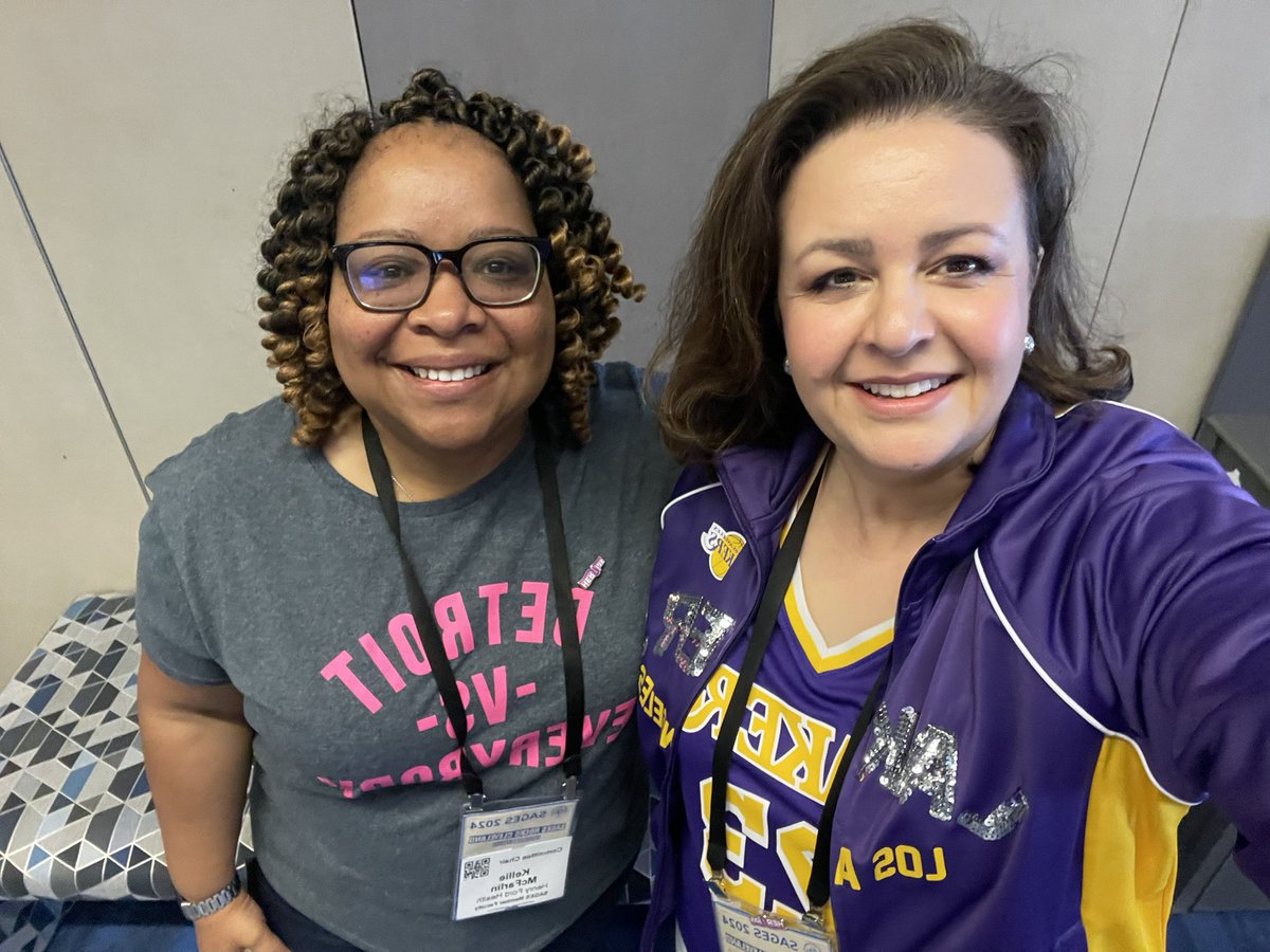 When they said “Casual Saturday” at #SAGES2024, @McFarlinKellie and I decided to represent! (Boooo to those that wore suit and tie) #Detroit @LakersNation @SAGES_Updates