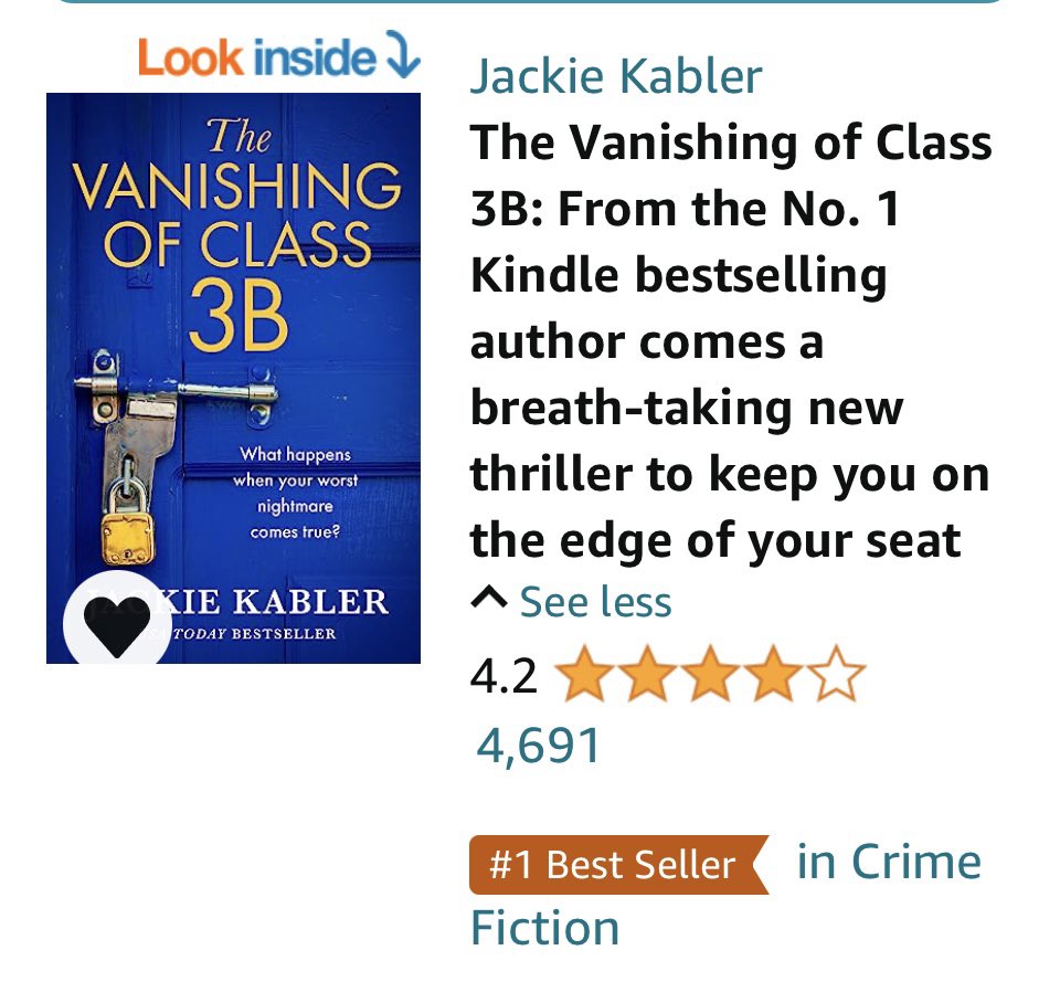 I’m not sure why this is happening nearly a year after it was released but The Vanishing is back at the top of the Amazon crime fiction chart - number one! Thank you so much if you’ve bought it recently! @0neMoreChapter_ @HarperCollinsUK