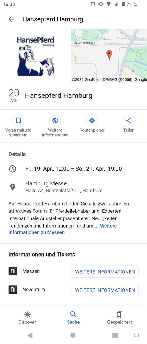 Vielleicht was zum Verbreiten und Teilen: Meine Eltern waren heute dort. 
Es gibt kein Hansepferd Event 2024.
Scheinbar ein Fake Event von Betrügern, um mit VVK Tickets Geld zu machen. Es sind leider einige Leute vor Ort gewesen, die reingefallen sind.