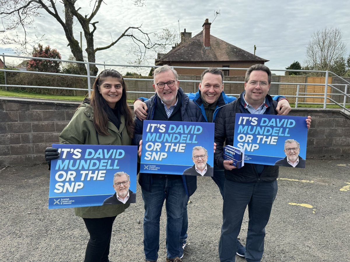 Great to be out on the doors in the sun ☀️ this morning in Lockerbie campaigning for our colleague @DavidMundellDCT with our amazing @ScotTories team 💪🏼 David understands local issues and will deliver for residents and businesses. #ge2024uk #dumfriesshireclydesdaletweeddale