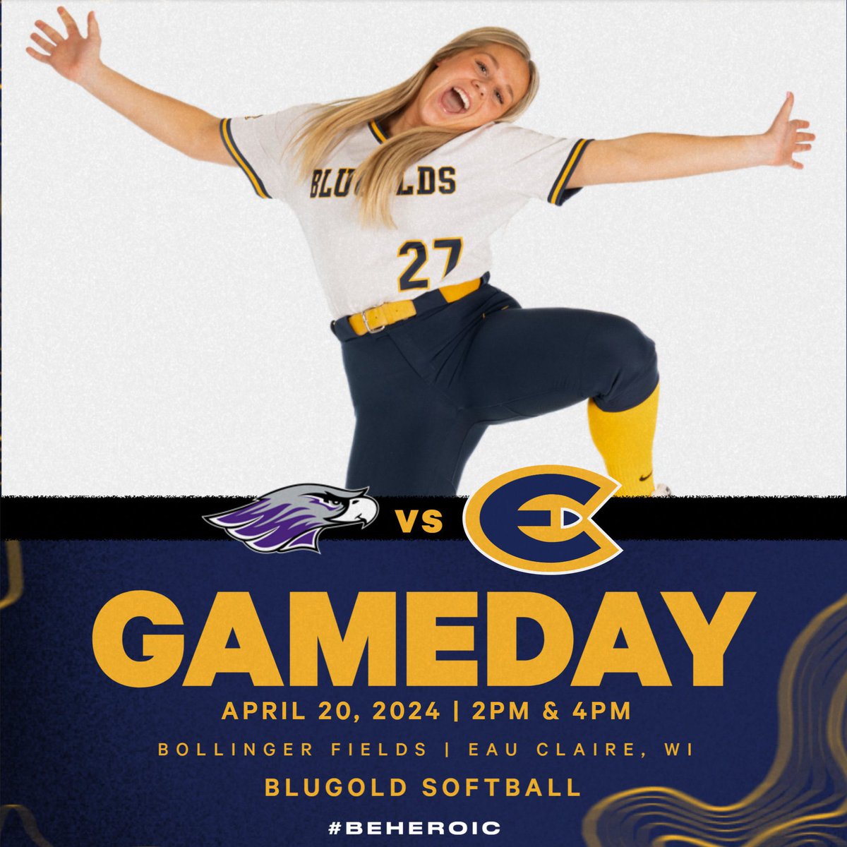 🦘Jumpin' for joy because it's gameday! 😄 Come on down to Bollinger Fields as we take on the Warhawks and host Youth Day! Kids can receive autographs from the team and run the bases after the game! #RollGolds #NFCADay