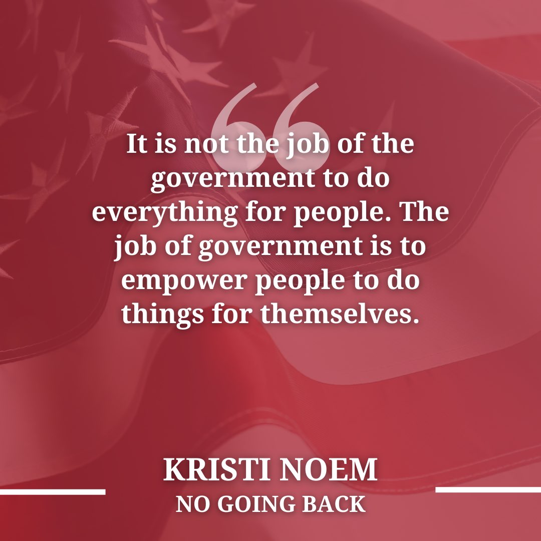 It is not the job of government to do everything for people. The job of government is to empower people to do things for themselves. Read more about the job of government in my new book, 'No Going Back.' Preorder it here: bit.ly/NoGoingBackBook