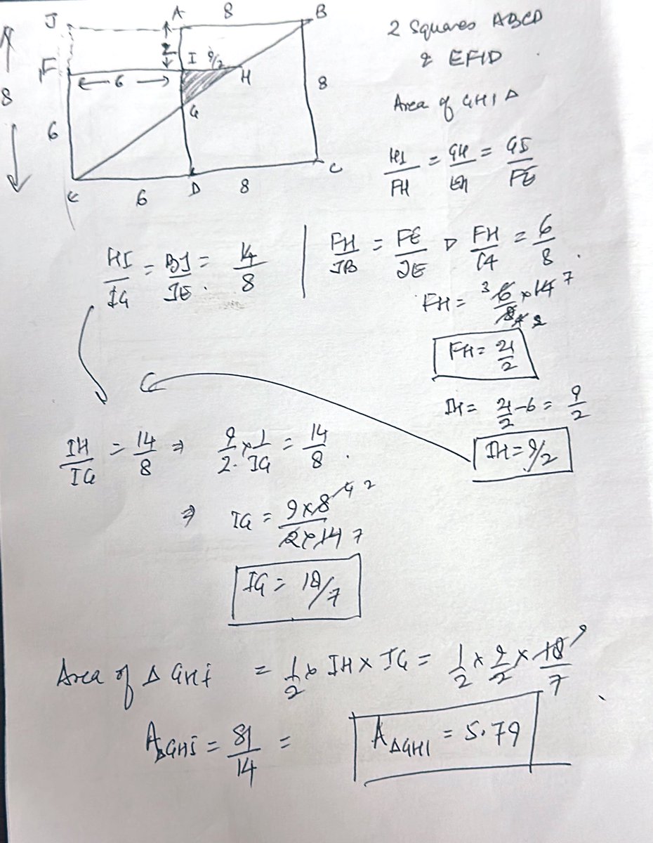 Area = 5.79 squnits