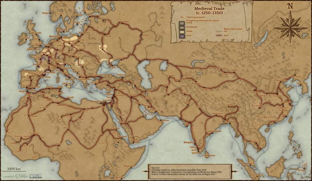 Long-distance trade played a major role in the cultural, religious, and artistic exchanges that took place between the major centers of civilization in Europe and Asia during antiquity. Some of these trade routes had been in use for centuries, but by the beginning of the first