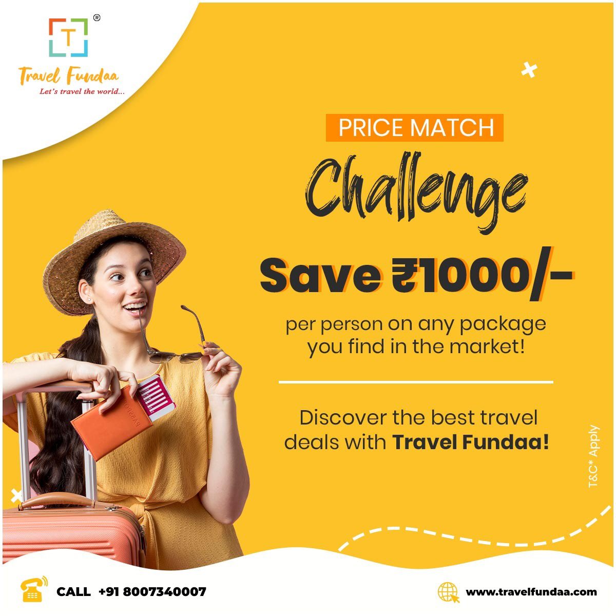 TravelFundaa's tweet photo. Unlock Your Dream Getaway with Unbeatable Deals

Price Match Promise : Pay us ₹1000 Per Person Less from what you get lowest from Market &amp; get your Dream Deal for your Dream Vacay. 

Get in Touch with us Today. 

#summer #summervacation #summervacay #IPL2024 #SRHvDC #Travel https://t.co/fEXYjPf2X5