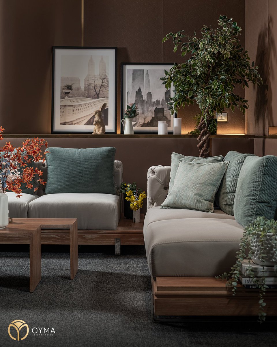 oyma_egypt's tweet image. Embrace the charm of a 'RAW' living room with soothing beige and light aqua hues, complemented by floral accents 🌿

#oymaegypt #HomeDecor #NaturalTones #CozyVibes