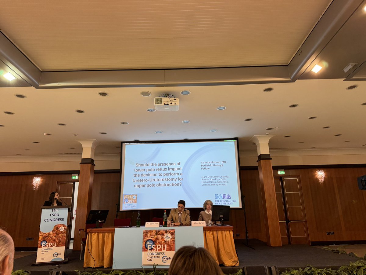 A provocative talk about performing UU in refluxing lower poles. She handled it like a champ!! <a href="/Cami_moreno93/">Camila Moreno</a> <a href="/ArmandoJLorenzo/">Armando J. Lorenzo</a> <a href="/SickKidsNews/">The Hospital for Sick Children (SickKids)</a> #ESPU2024