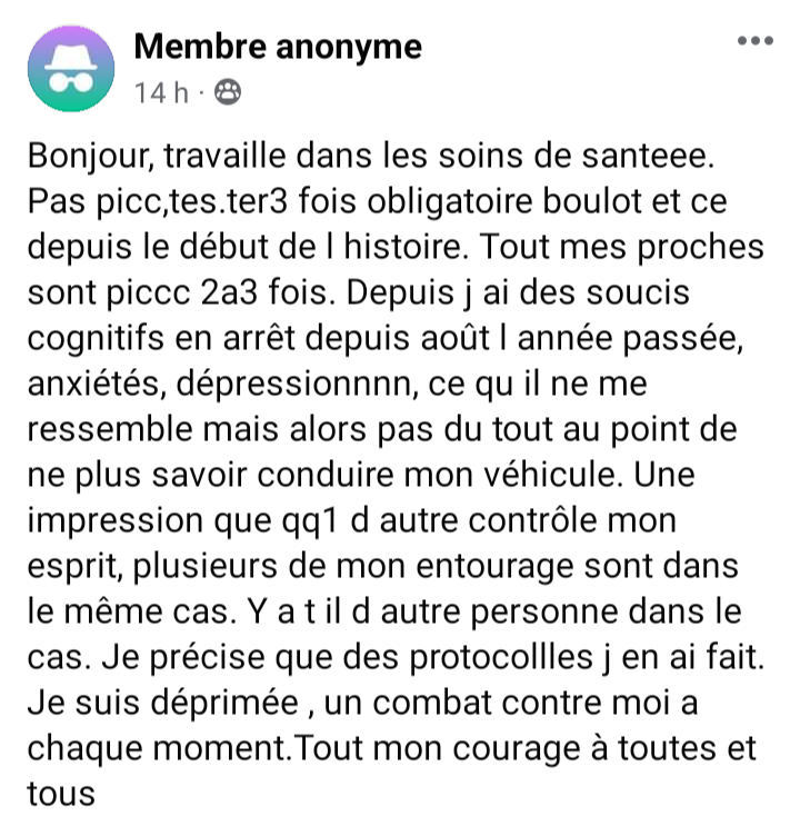 TÉMOIGNAGE n°5261 #effetsindesirables #CovidVaccine (22 février 2024) 
« ...soucis cognitifs... » :  
catholique.forumactif.com/t993p940-les-p…

#EffetsSecondairesvaccins19 #VaccineDeaths #VaccineSideEffects