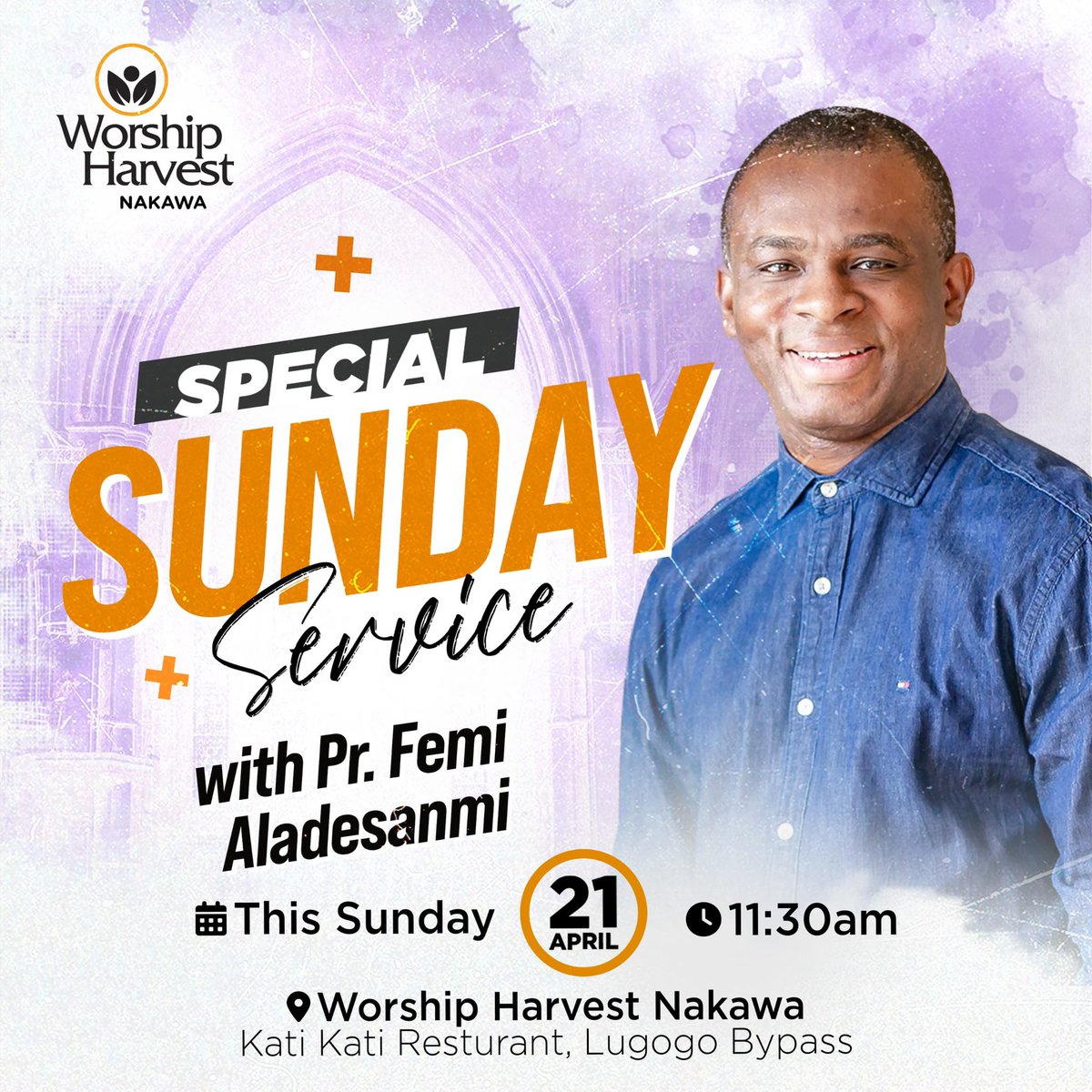 Tomorrow, Sunday 21/04/2024, Worship Nakawa hosts Pastor @PFemi from Global Harvest Church Nigeria, ministering during the 11:30am Garage. What a blessing💃🏼💃🏼💃🏼💃🏼 Of course you are invited! Come on! #WorshipHarvest #WorshipHarvestNakawa #GoingAndGlorying