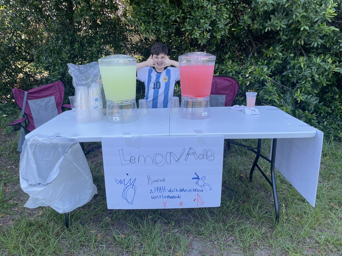 Our neighbor makes honey so it’s the perfect time to teach the kid the value of money with his first lemonade stand. 

#palmharbor