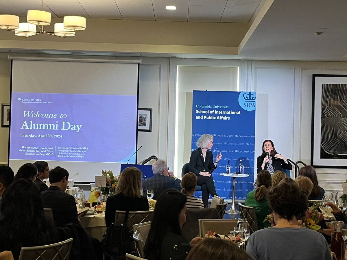 Thrilled to be back at @ColumbiaSIPA @Columbia as alumni from over 40 countries and across the US come together to reflect on some of our world’s greatest challenges to peace and progress and celebrate peers who are making a difference for women and youth in the US and globally.