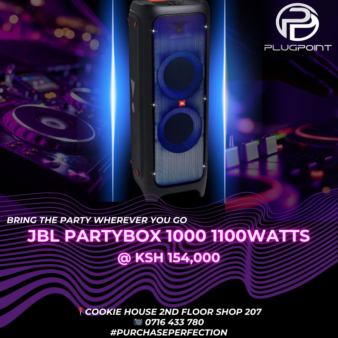 Bring the party wherever you go

The PARTYBOX 1000 @ KSh 154,000
 
1100 WATTS
Karaoke Functionality
adjustable vocal effects
LED light effects 
Rechargeable Battery
built-in equalizer controls

📍Cookie House 2nd Floor Shop 207
📷 0716 433 780 
#PurchasePerfection