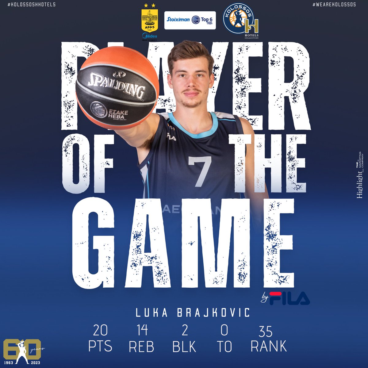 KolossosHHotels's tweet image. 𝗣𝗹𝗮𝘆𝗲𝗿 𝗼𝗳 𝘁𝗵𝗲 𝗴𝗮𝗺𝗲 𝗯𝘆 FILA GREECE
➡️ @lb7even 

#kolossoshhotels #wearekolossos #weareone #weareblue #60yearsKolossos #stoiximanbasketleague #top6