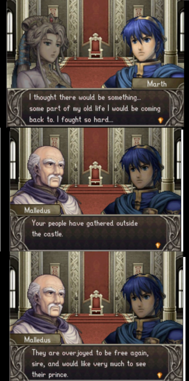 MatheusKEKW's tweet photo. @SMTDrifterII That was the moment that made me fall in love with the series and with Marth. After Marth finally manages to regain the castle and his kingdom after years, he finds out about the death of his mother and that his sister Elise was kidnapped by Garnef, right in that moment he stands https://t.co/dvYFQ2VBwW