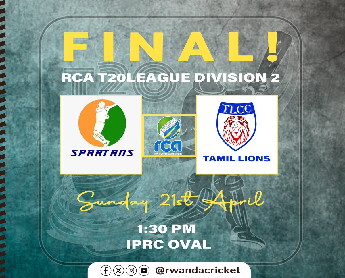 The division 2 men league comes to a climax this sunday with spartans playing Tamil lions at IPRC oval.