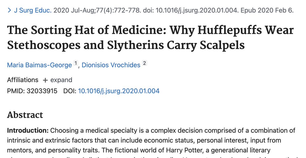 more surgeons are Slytherins and more Ob/Gyns are Ravenclaws - this is science 😤🪄🧙🏼‍♀️ pubmed.ncbi.nlm.nih.gov/32033915/