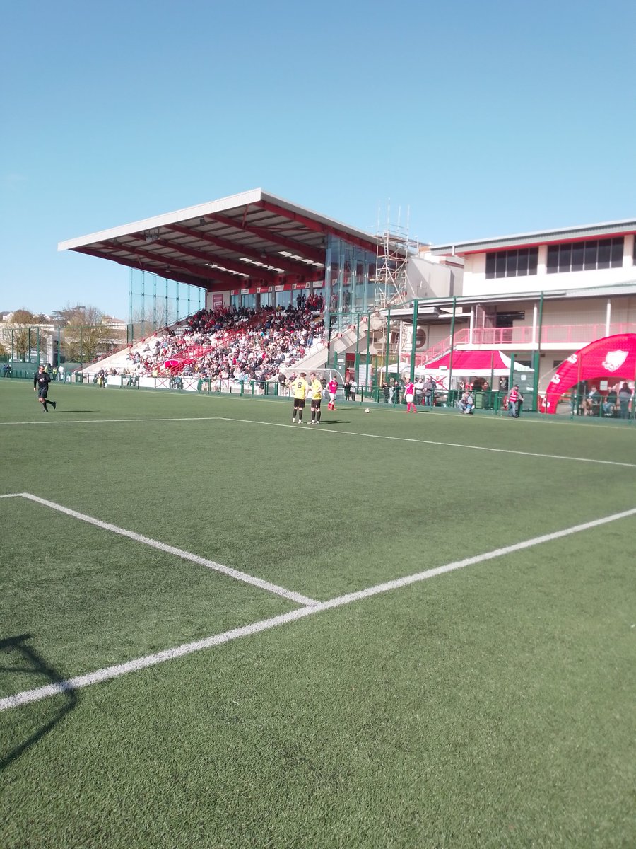 RayGroundhopper's tweet photo. Saturday Afternoon Football at Springfield Stadium for Jersey Bulls 5 Fleet Town 1. The Combined Counties Premier Division South fixture played in the sunshine with a crowd of 685. Admission £7. https://t.co/NTVM0hPiJ5