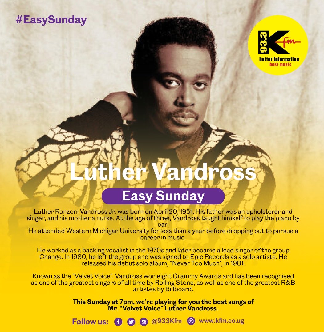 Most of his songs are beautiful and pure classics. ⁦@933kfm⁩ brings you the best of the #EasySunday this Sunday at 7pm.