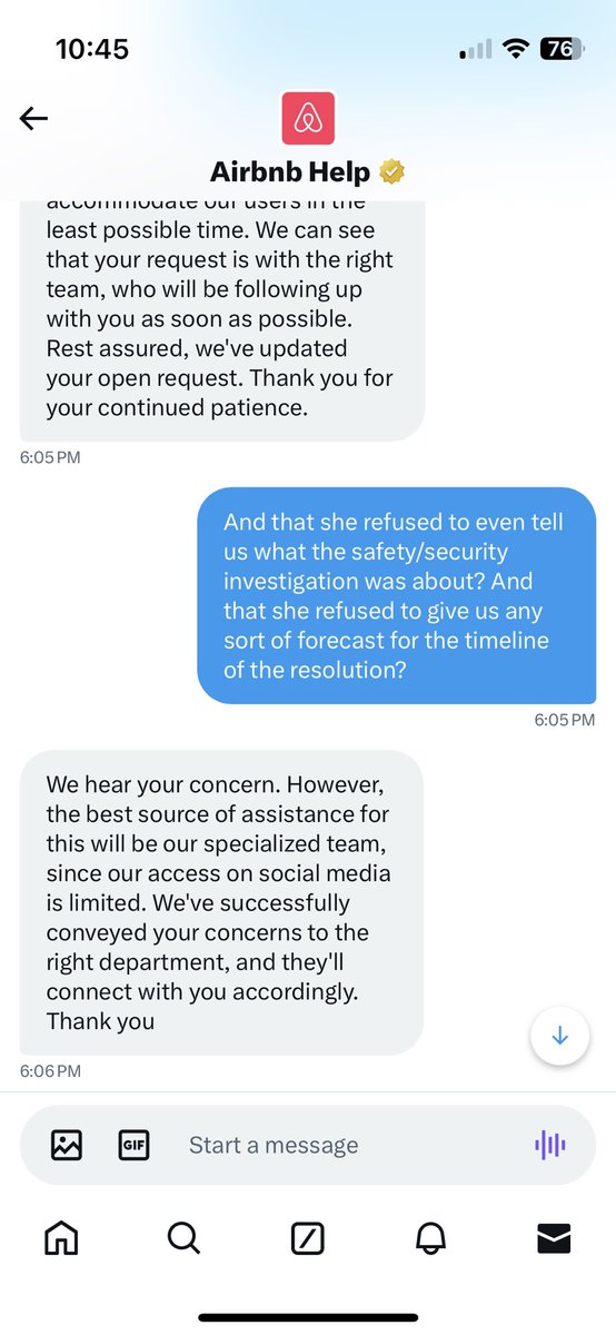 BillHaynie3's tweet photo. @AirbnbHelp Tried that two months ago, for the record. Receipts below. https://t.co/45cTs0M5gR