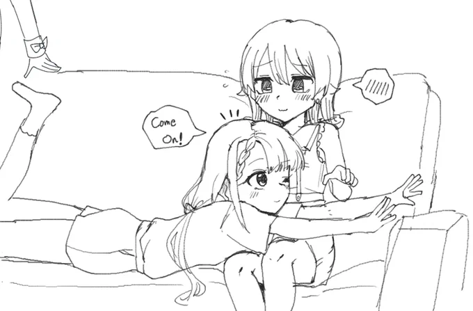 ののに頭撫でを要求するなぎ 