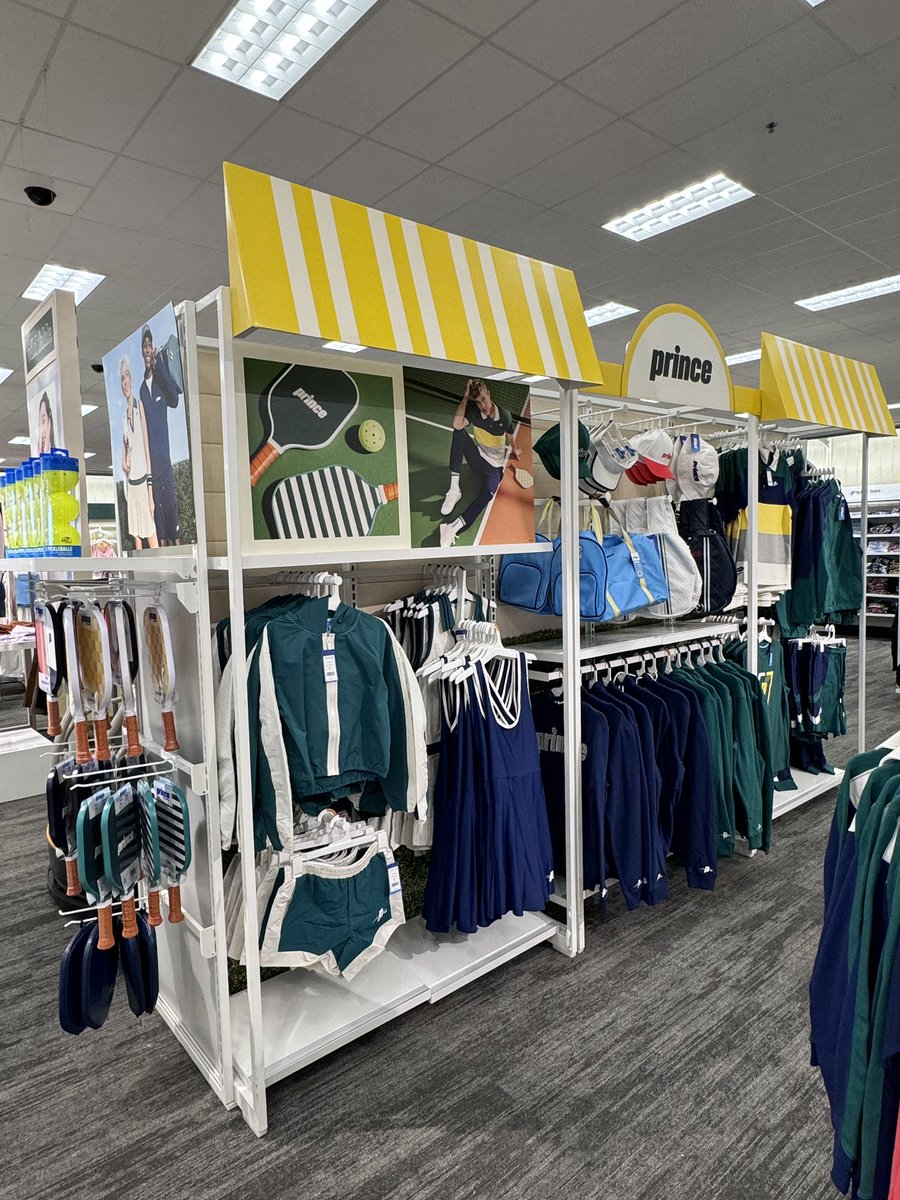 LindsayTarget's tweet image. Serving up some fun fresh and fierce looks w Target’s latest collab, Prince🏓🎾👟 Thanks to  TM Kelleigh for helping score this set with a “match point” 😉✨ #target #princeXtarget #prince #visualmerchandiser #pickleball