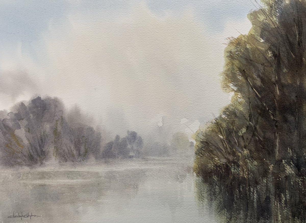 Morning, The River Lea #watercolour