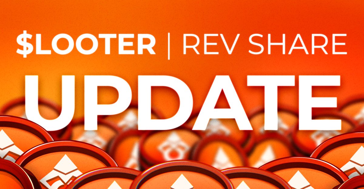 🛠️ Update on Revenue Share Model 📈 After considering all possibilities and the impact on $LOOTER, we have decided to switch to a buy back revenue share model 💸 💰 Starting from Monday, we will use 40% of the projects revenue on the open market to support the $LOOTER token
