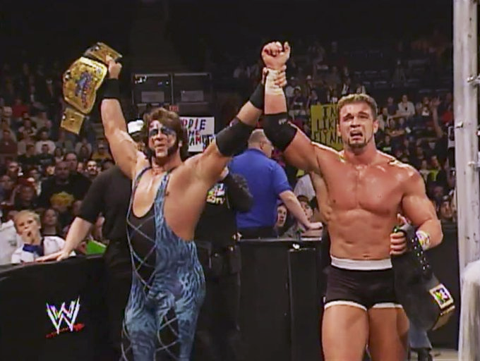 4/20/2004

Charlie Haas & Rico defeated Rikishi & Scotty 2 Hotty to become the new WWE Tag Team Champions on SmackDown from the Prospera Place in Kelowna, Canada.

#WWE #SmackDown #CharlieHaas #Rico #YouLookSoGoodToMe #Rikishi #Scotty2Hotty #TooCool #WWETagTeamChampionship