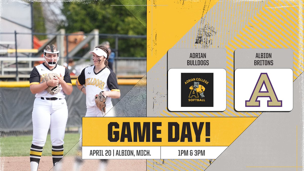 🚨GAME DAY!🚨 🥎 @AC_softball at Albion ⏰ 1PM & 3PM 📍 Albion, Mich. 📺tinyurl.com/47trzaaa 📊tinyurl.com/4bbjk5md #d3sb #GDTBAB