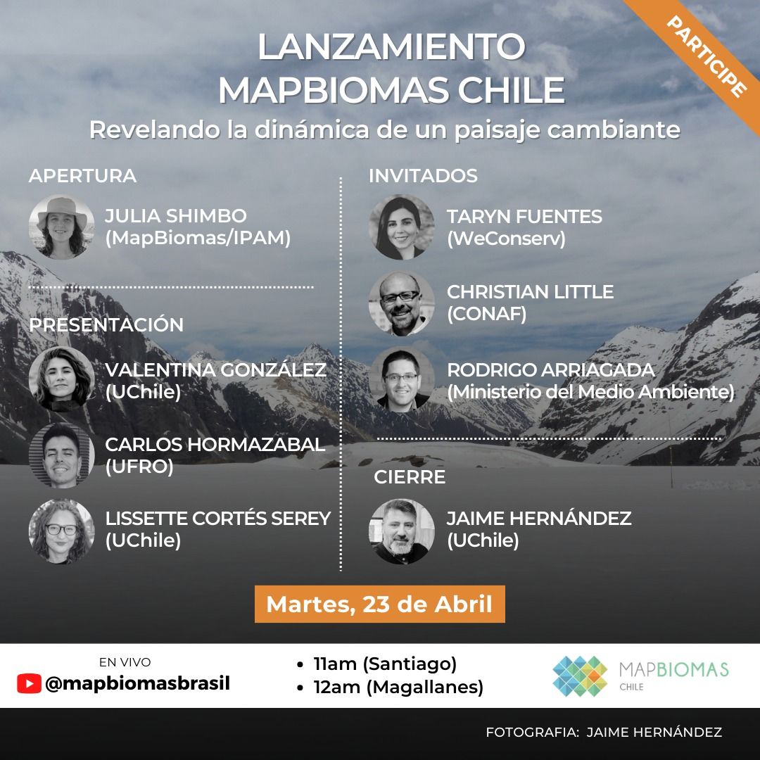 IForestalUChile's tweet photo. #MapBiomasChile: Revelando la dinámica de un paisaje cambiante: Lanzamiento de la Colección 1 de mapas anuales de cobertura y uso del suelo (2000-2022)
🗓️23/4 (martes)
⏰11h Santiago - 12h Magallanes
🏢Casa Central de la @uchile
Inscríbete aquí: https://t.co/xsV466yt5w https://t.co/9aMDe5YOo9
