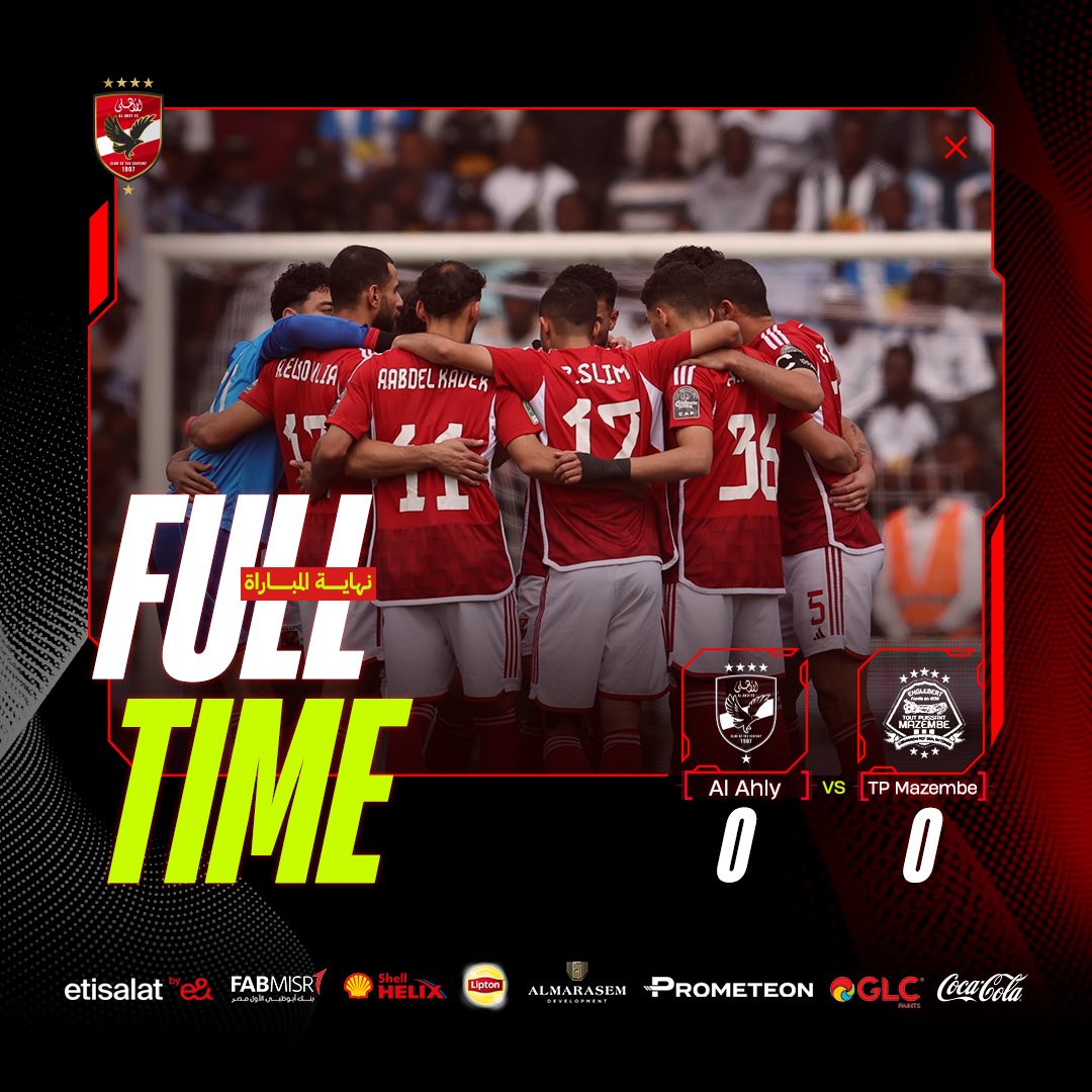 AlAhly's tweet photo. نهاية المباراة بالتعادل 🔚

#يلا_يا_أهلي https://t.co/8SsqVvYYAb