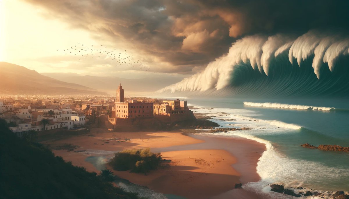 Knowledge8Truth's tweet photo. In a recent dream, I heard an explosion before the tsunami hit the morrocan coast. The cause of the tsunami does not seem natural but would rather be linked to a violent European conflict affecting Africa, a #nuclearwar. Looks like it's happening this summer and Allah knows best. https://t.co/VcSAoHrdfP