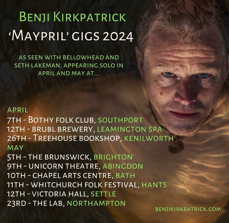 MAYPRIL GIGS! Next week at @TreeHouseBkshop in Kenilworth, Warks. Bulk of #gigs in #May Book now! #livemusic #tour #folk #acoustic