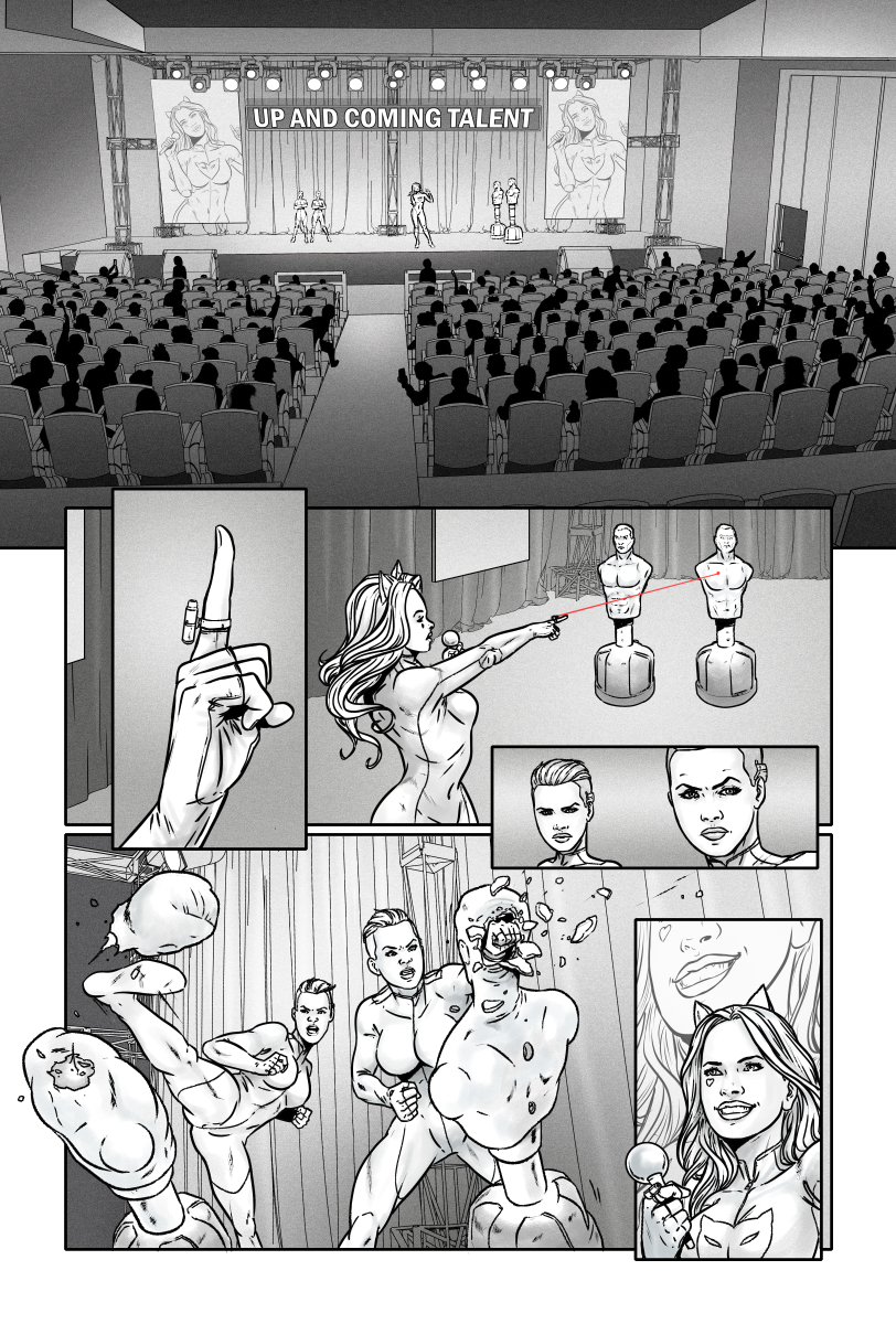 Interior art for Miss Meow! some panels of Miss Meow. For MERC Publishing. Stone Tower Studio. Pencil and inks by mine. #MissMeow #katfight #indiecomics #comicspages #ComicArt  #MissMeowComic #MERC #MercPublishing #MercMagazine <a href="/MercMagazine/">MERC Publishing</a> <a href="/globalcomix/">GlobalComix</a> stonetowerstudio.wixsite.com/comic