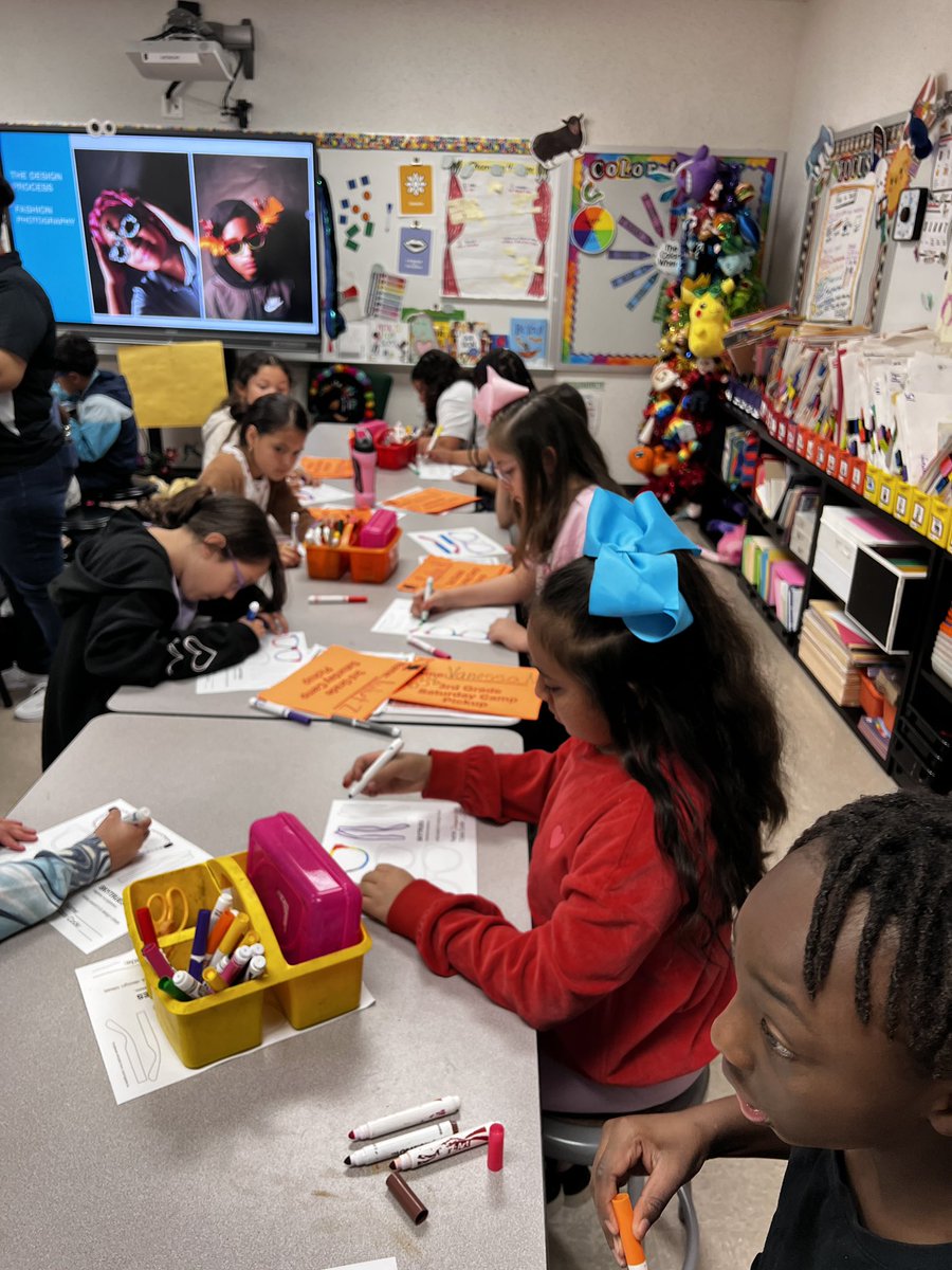 Saturday Enrichment Camp!! 🎨🕶️ 🏕️ @CypresswoodES #thirdgrade @AldineArt artits are inspired by @skytrues and designing sunglasses they will create #WhateverItTakes @TrentGJohnson @marlynn_montiel @c10burggy @DrWynneLaToya @TAshford10 @ChantilGill