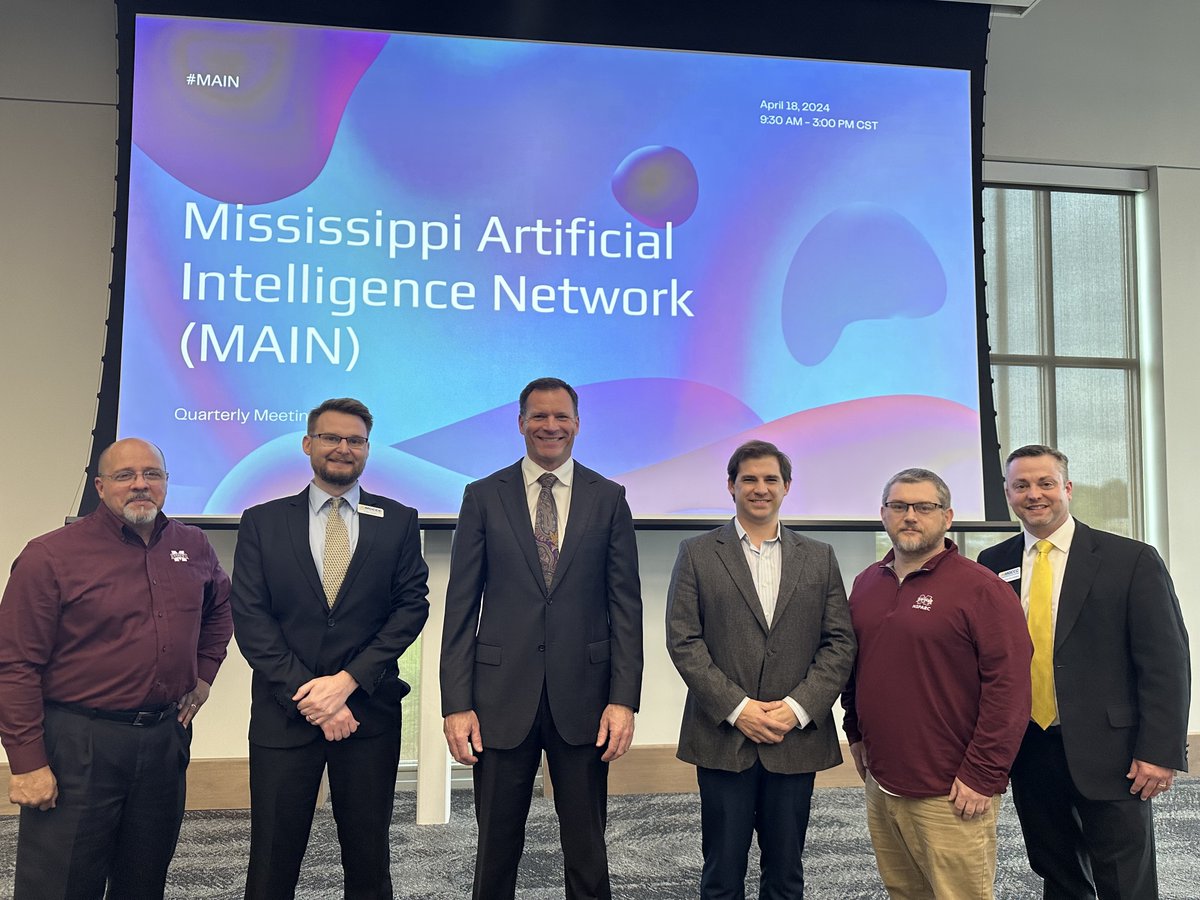 MS_AI_Network's tweet photo. An enriching day for MAIN, the nation's first statewide AI initiative! Thanks to all who joined, including reps from across Mississippi &amp; speakers. Your insights are pivotal as we expand AI education, awareness, and workforce training. 🚀 #MAIN #MississippiAI #AIforWorkforce https://t.co/wCYKAtu9UX