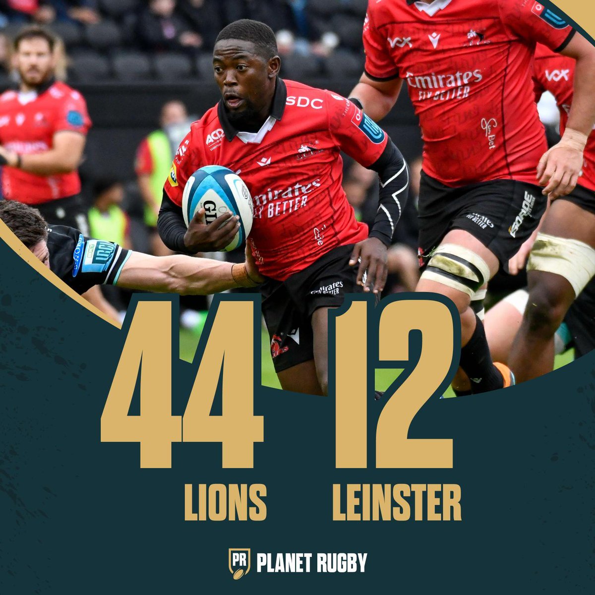 PlanetRugby's tweet photo. 🦁 THE LIONS HAVE STUNNED #URC LEADERS LEINSTER CLAIMING A BONUS-POINT WIN AT HOME!

#LIOvLEI https://t.co/crAZFJx75V