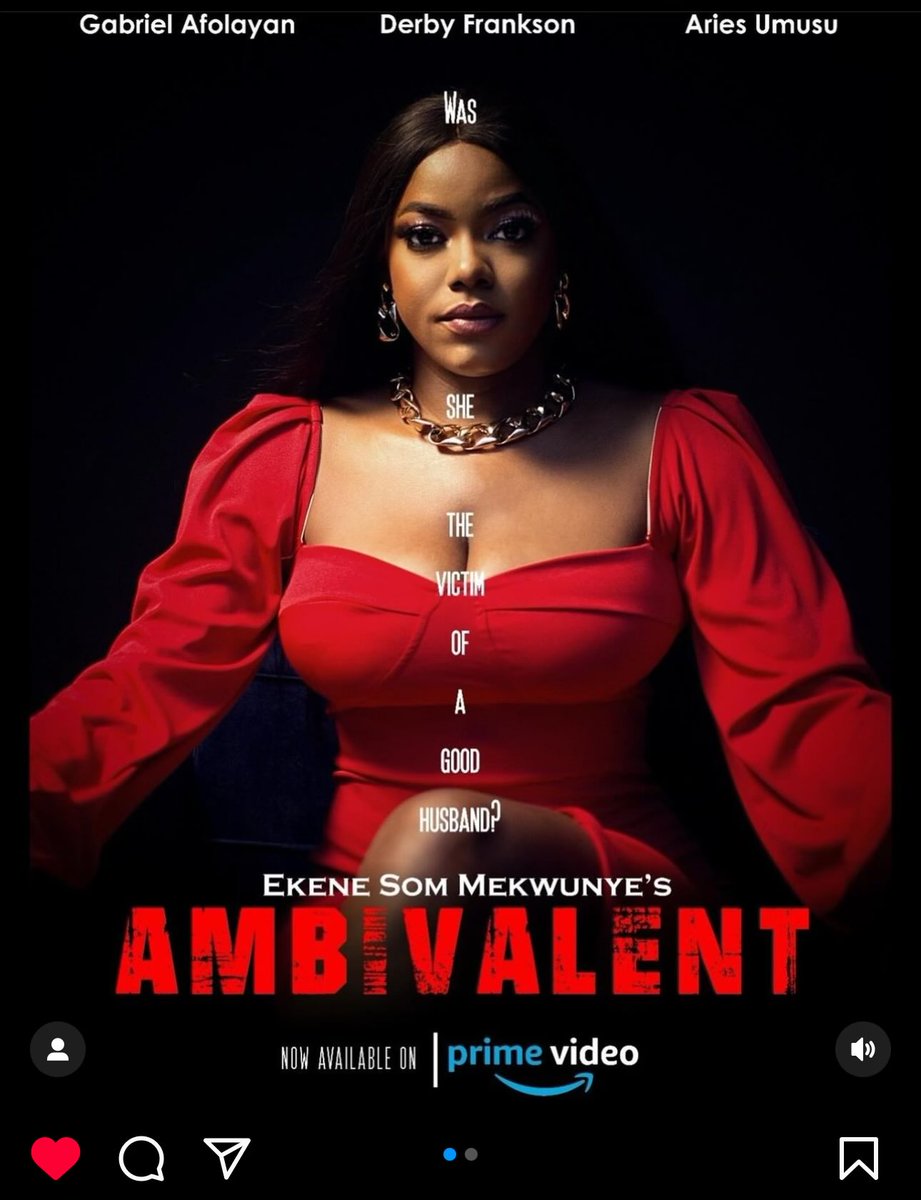 NudaQueen's tweet photo. Please watch #ambivalent on Amazon Prime.  The story line is different from anything you’ve ever seen @primevideonaija @gabbylucciii  @DerbyFrankson The cast did phenomenal Excellent screenplay 💯 
Watch if you like unpredictable movies https://t.co/ntFm3ysJ8c