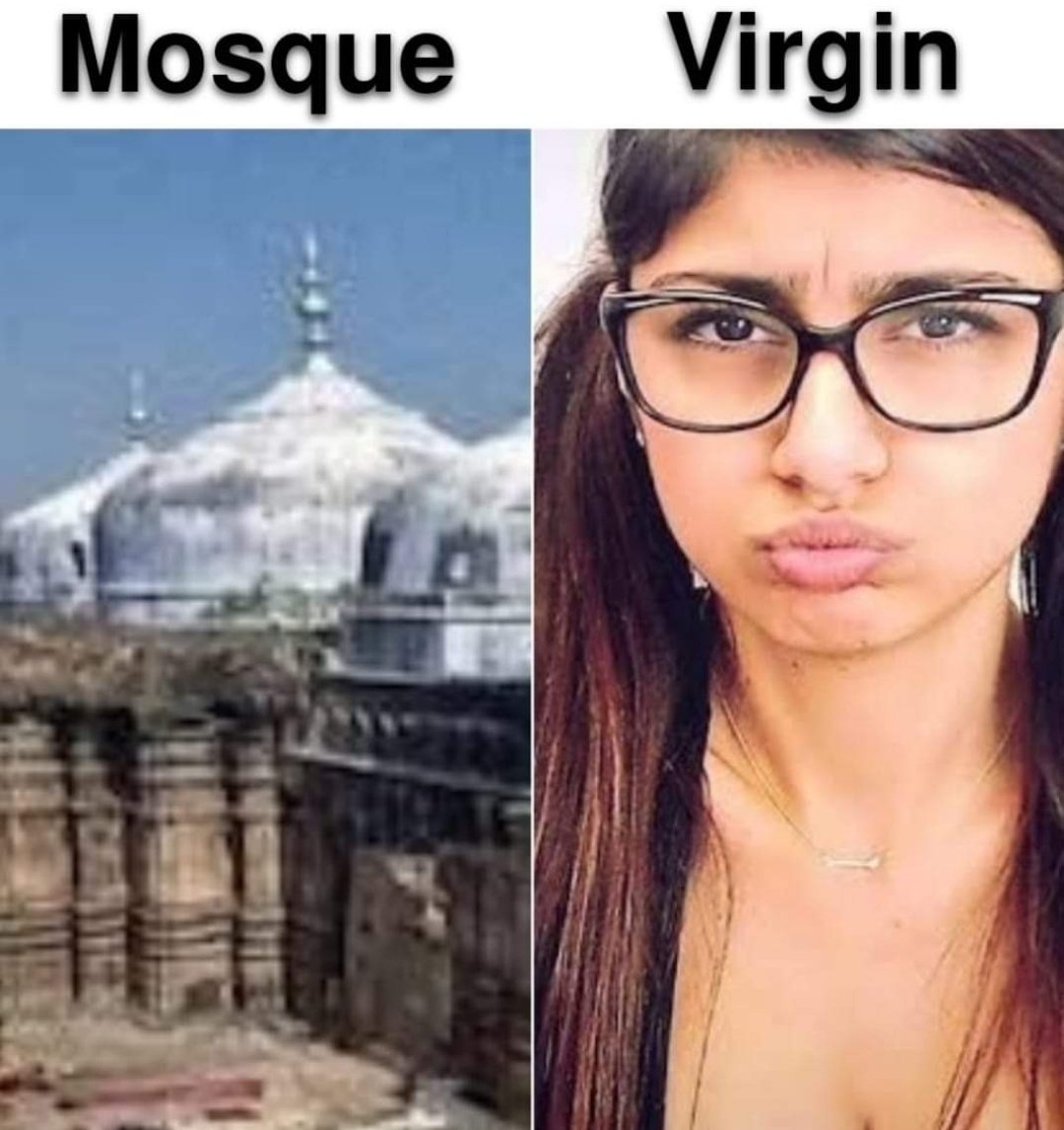If you consider Gyan wapi Mandir as a mosque then you have no other choice but to consider Mia Khalifa a virgin farmer 😂