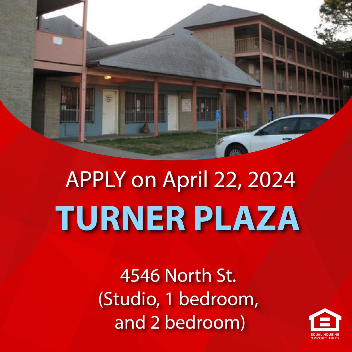 EBRPHA's tweet photo. Discover your new home at Turner Plaza in Baton Rouge, LA. Conveniently located in Mid-City, Turner Plaza offers a variety of studio, one-bedroom, and two-bedroom apartments. Join the waitlist from April 22-25, 2024, and experience... https://t.co/DLr6PRueby

#CommunityImpact https://t.co/ZzESDxOQ0G